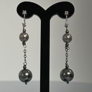 14k real white Gold  Drop Earrings​​​​​​​